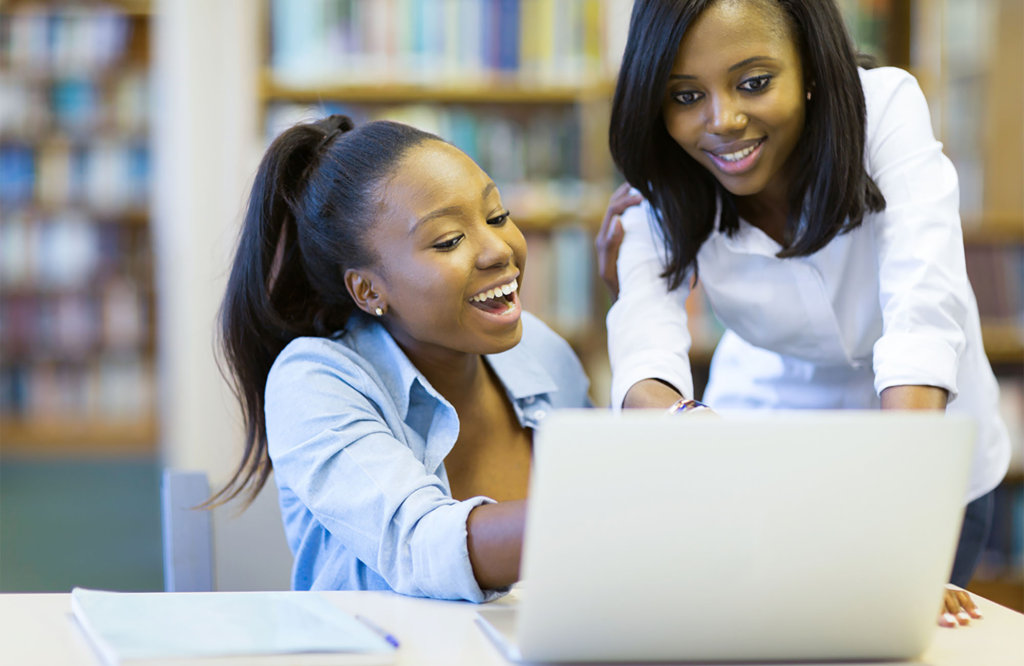 Students at a computer